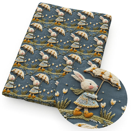 imitation embroidery series rabbit bunny fabric
