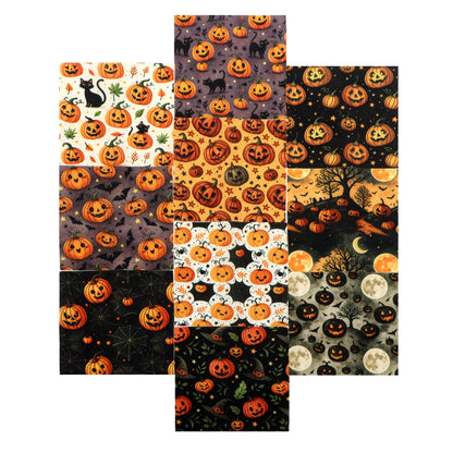 10pcs Charm Pack Set Halloween Pumpkin Holly Snow Pattern Vintage Style Handmade DIY with Rich Color and Texture Elements 100% Polyester Patchwork in 10 Design Styles Suitable for Patchwork DIY Craft Projects DIY Wallet Making Gift Giving Bag Making Mothe