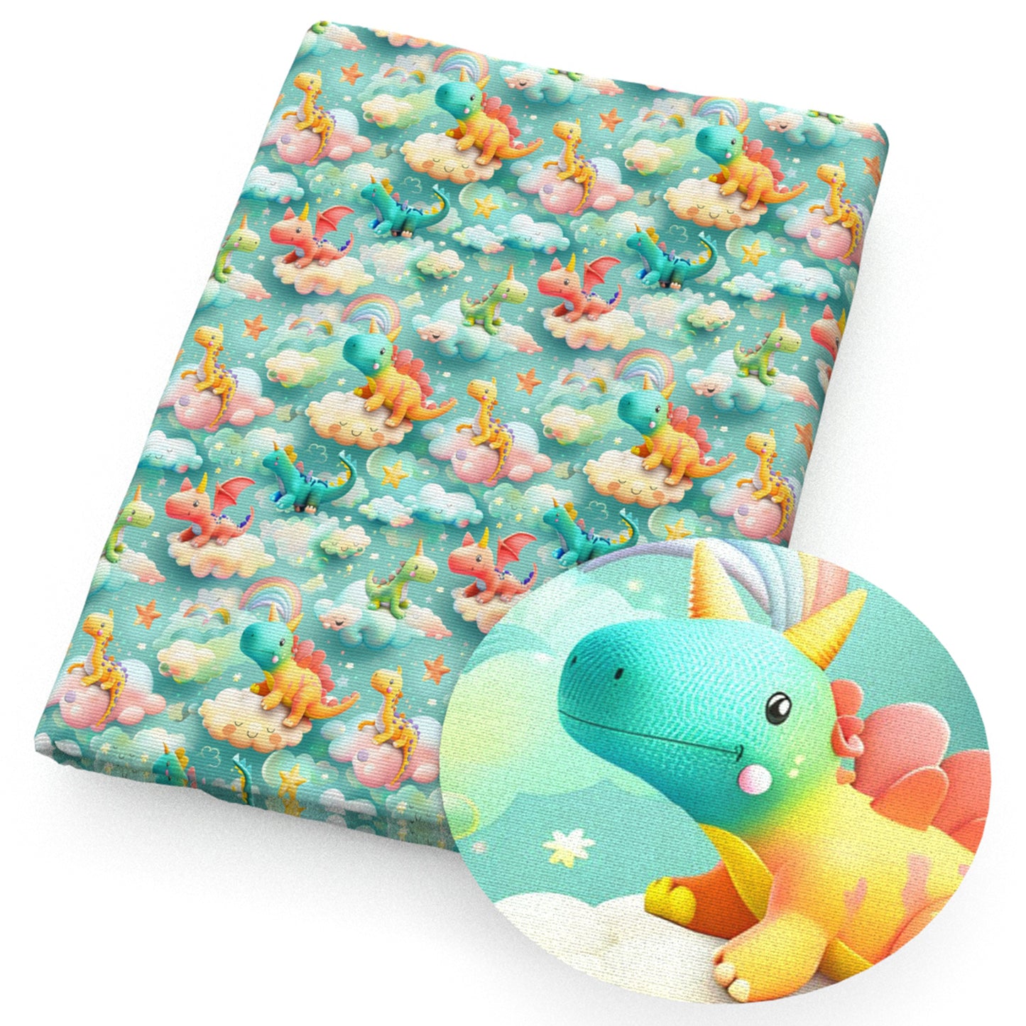 star starfish cloud dinosaurs dino fabric