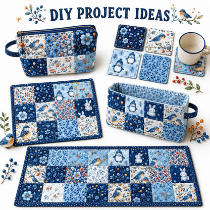 10Pc/Set Christmas Series Flower Bird Rabbit Bird Penguin Fat Quarter Fabric, Pre-Cut Square Fabric Assort, Fabric Set, Craft Fabric, Handmade DIY Patchwork Fabric,Home Quilting Sewing Fabric, Packaging Fabric, Scrapbooking Craft Hobbyist