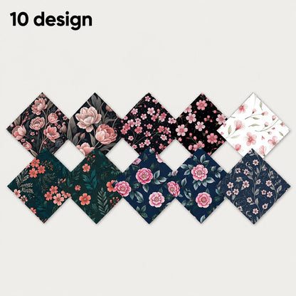 10Pc/Set Flower Series Fat Quarter Fabric, Pre-Cut Square Fabric Assort, Fabric Set, Craft Fabric, Handmade DIY Patchwork Fabric,Home Quilting Sewing Fabric, Packaging Fabric, Scrapbooking Craft Hobbyist