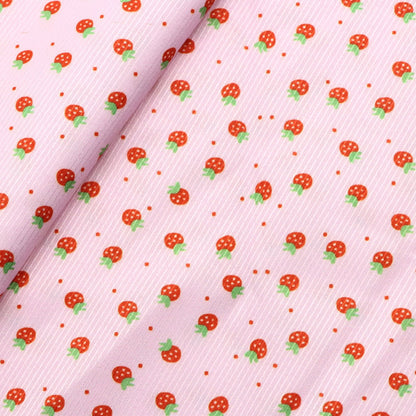 1pc Strawberry Print Twill Polyester Fabric, 59.06x19.68 inch Precut Fabric, Perfect for Party Decorations, and Craft Projects, Hair Ties, DIY Quilting & Sewing, Patchwork, Backdrop Fabric | Strawberry Pattern