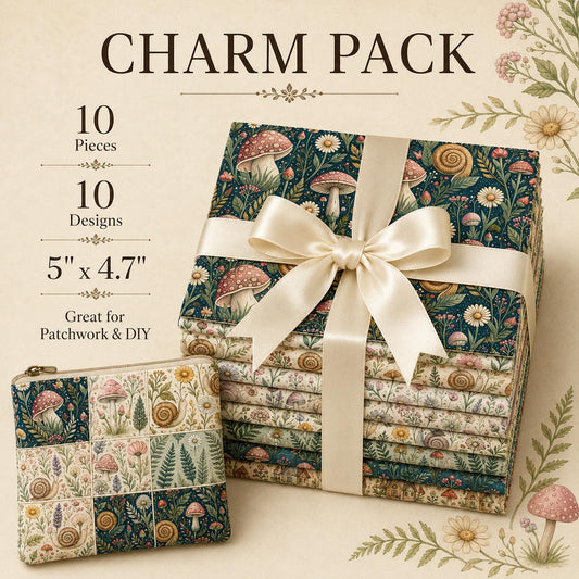 10Pc/Set Flower Mushroom Series Daisy Snails  Fat Quarter Fabric, Pre-Cut Square Fabric Assort, Fabric Set, Craft Fabric, Handmade DIY Patchwork Fabric,Home Quilting Sewing Fabric, Packaging Fabric, Scrapbooking Craft Hobbyist