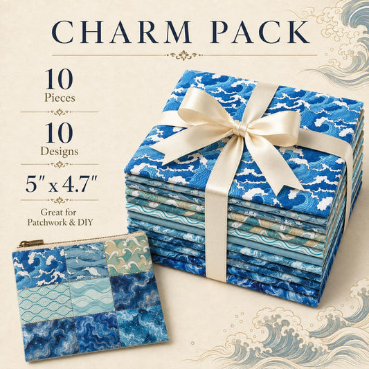 10Pc/Set Geometric Ocean Series Fat Quarter Fabric, Pre-Cut Square Fabric Assort, Fabric Set, Craft Fabric, Handmade DIY Patchwork Fabric,Home Quilting Sewing Fabric, Packaging Fabric, Scrapbooking Craft Hobbyist