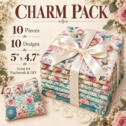10Pc/Set Flower Series Fat Quarter Fabric, Pre-Cut Square Fabric Assort, Fabric Set, Craft Fabric, Handmade DIY Patchwork Fabric,Home Quilting Sewing Fabric, Packaging Fabric, Scrapbooking Craft Hobbyist