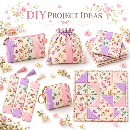 10pcs Vintage Floral Corduroy Fabric Jelly Roll Fabric Strips 2.5X19.7inch Pre-cut 100% Polyester for Patchwork Quilts, Table Runners, Placemats, Tote Bags, Storage Pouches, Makeup Bags, Coasters, Quilt Blocks & Binding Multi-color