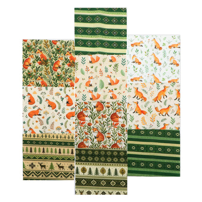 10pcs Charm Pack Set Floral Fox Pattern Vintage Style Handmade DIY with Rich Color and Texture Elements 100% Polyester Patchwork in 10 Design Styles Suitable for Patchwork DIY Craft Projects DIY Wallet Making Gift Giving Bag Making Mother's Day Gift