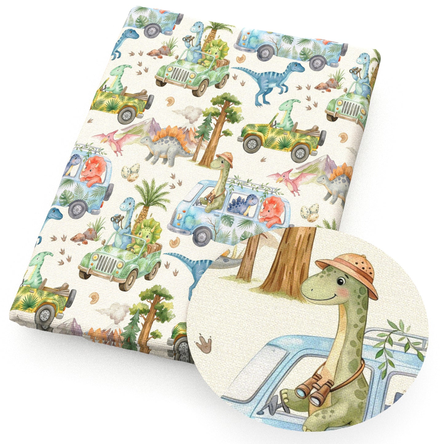 dinosaurs dino car book mountain fabric