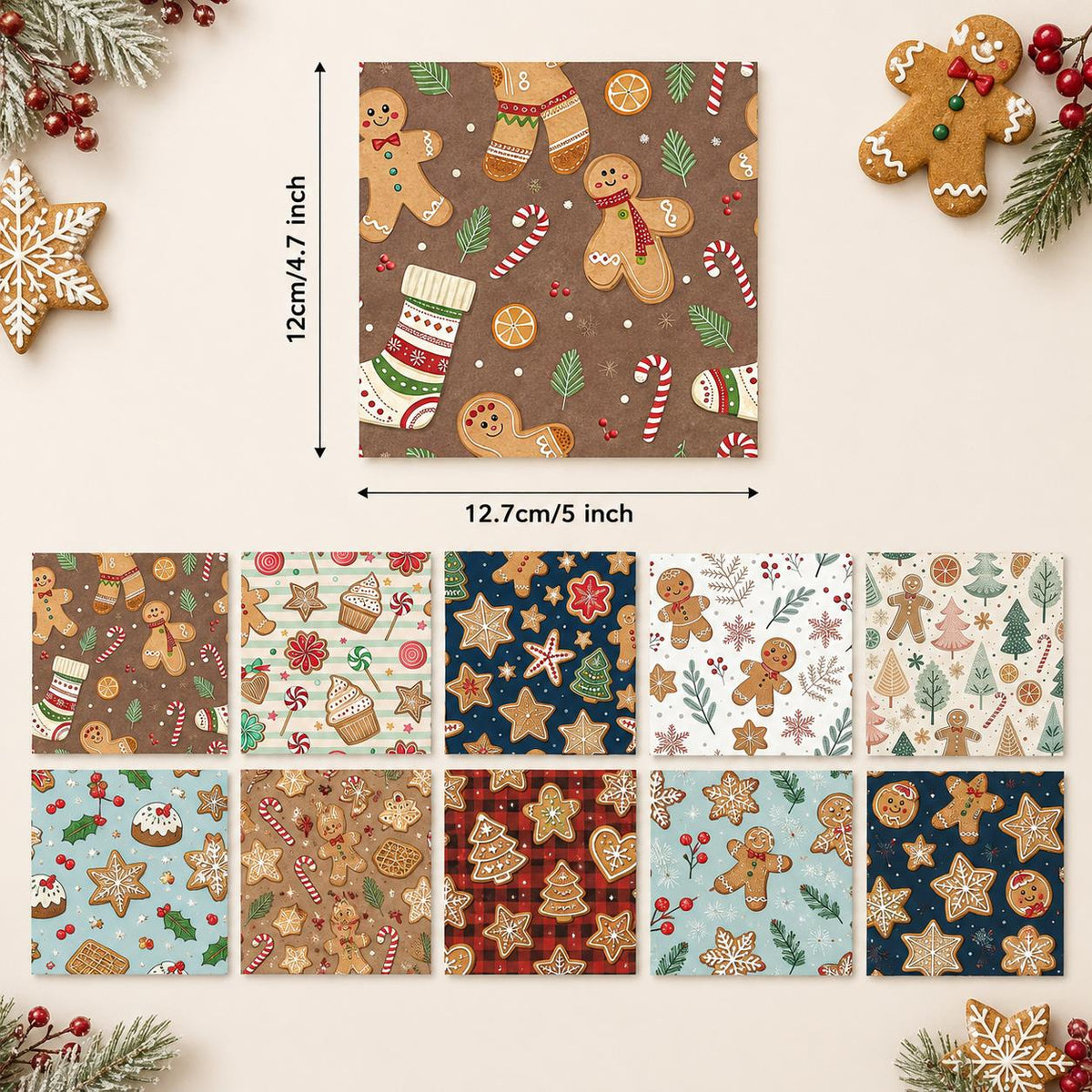 10Pc/Set Christmas Series Lollipop Stripe Plaid Star Crutch Cake Fat Quarter Fabric, Pre-Cut Square Fabric Assort, Fabric Set, Craft Fabric, Handmade DIY Patchwork Fabric,Home Quilting Sewing Fabric, Packaging Fabric, Scrapbooking Craft Hobbyist