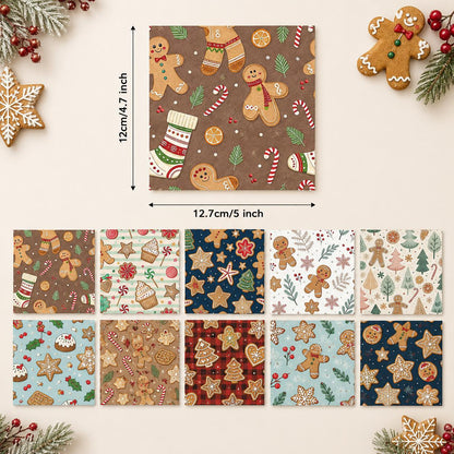 10Pc/Set Christmas Series Lollipop Stripe Plaid Star Crutch Cake Fat Quarter Fabric, Pre-Cut Square Fabric Assort, Fabric Set, Craft Fabric, Handmade DIY Patchwork Fabric,Home Quilting Sewing Fabric, Packaging Fabric, Scrapbooking Craft Hobbyist