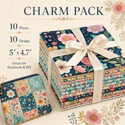10Pc/Set Flower Stripe Series Fat Quarter Fabric, Pre-Cut Square Fabric Assort, Fabric Set, Craft Fabric, Handmade DIY Patchwork Fabric,Home Quilting Sewing Fabric, Packaging Fabric, Scrapbooking Craft Hobbyist