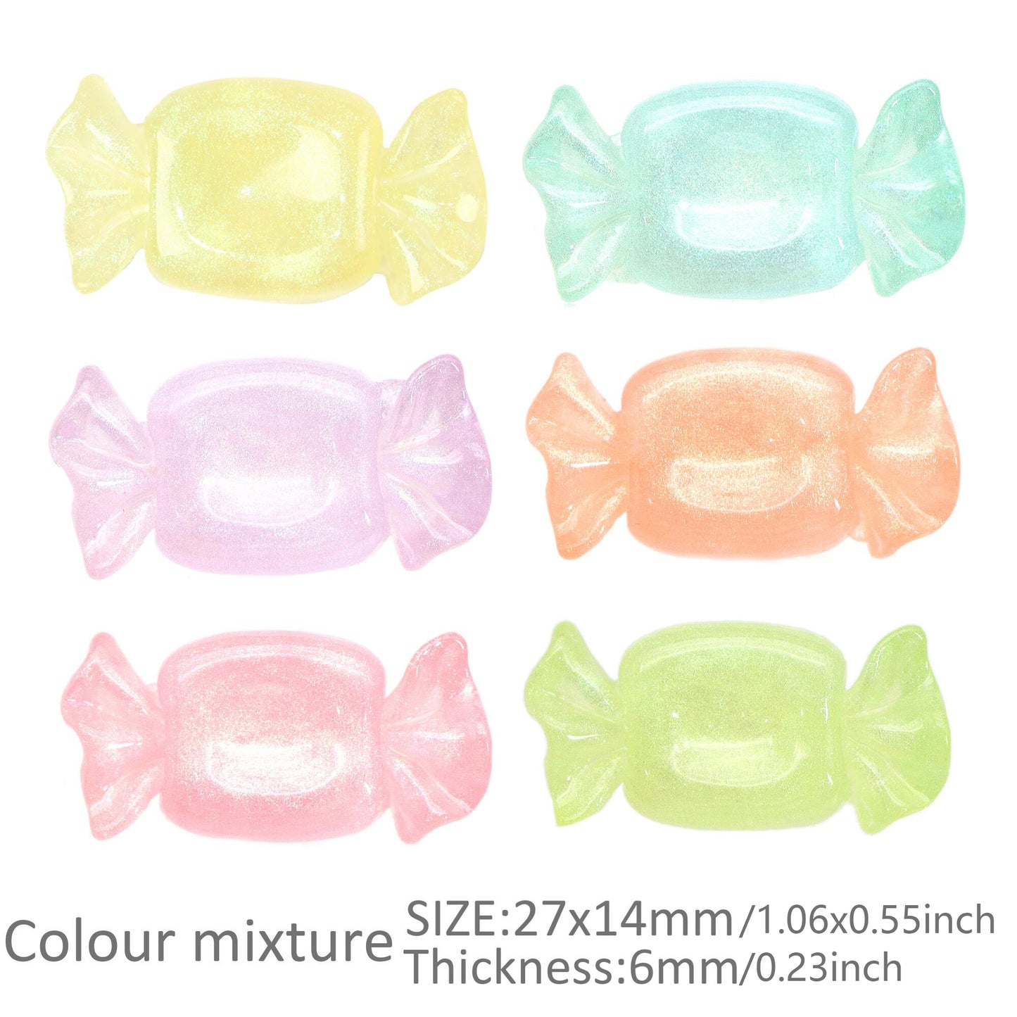 5Pcs Sweet Candy Resin Charms Vibrant Multicolor Flatback Cabochons for DIY Jewelry Making-Ideal for Necklaces, Bracelets & Earrings Charms Accessories