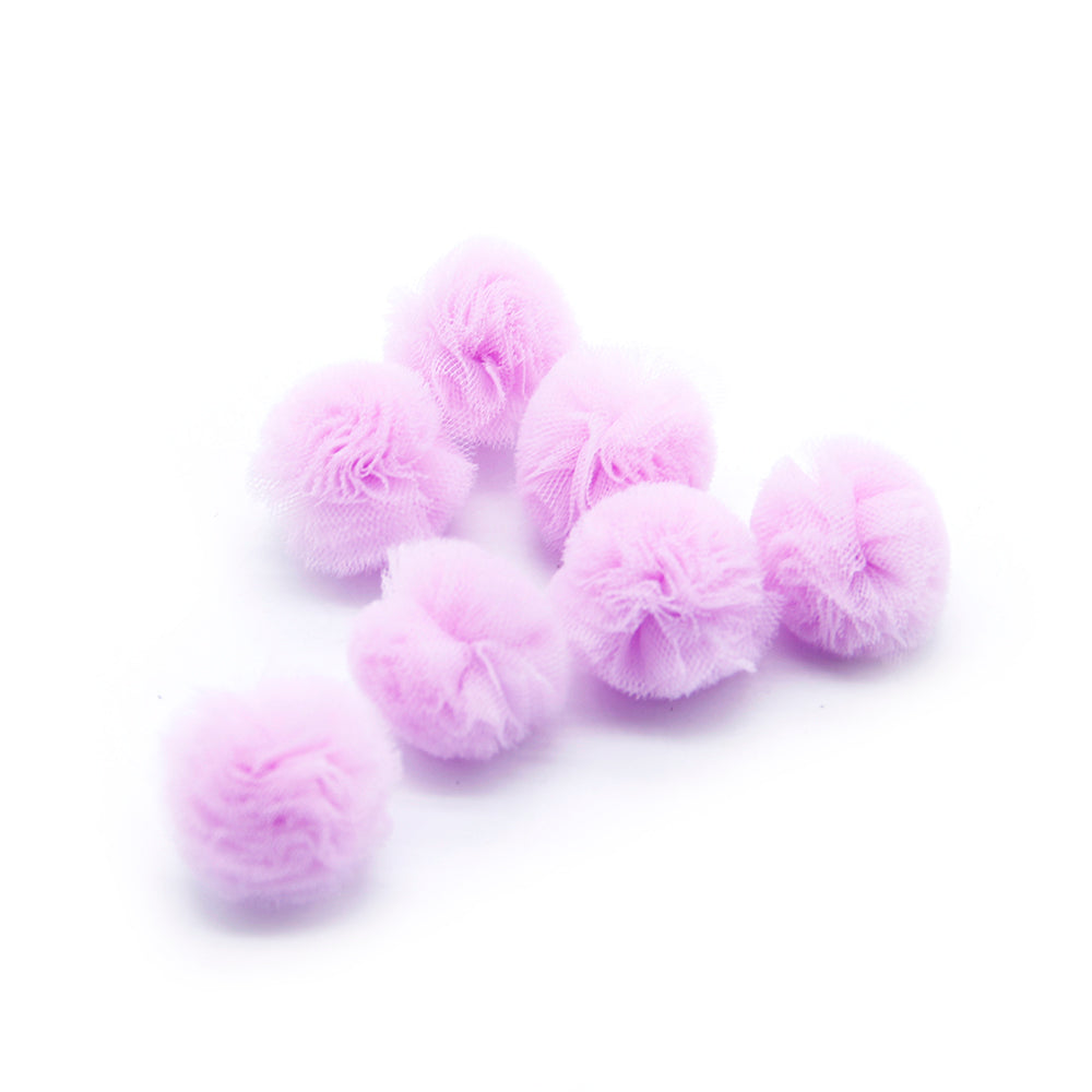 10pcs 25mm Vibrant Polyester Mesh Balls - Decorative Accessories for Clothing, Hair Accessories Making Materials - Colorful DIY Craft Supplies for Jewelry Designers