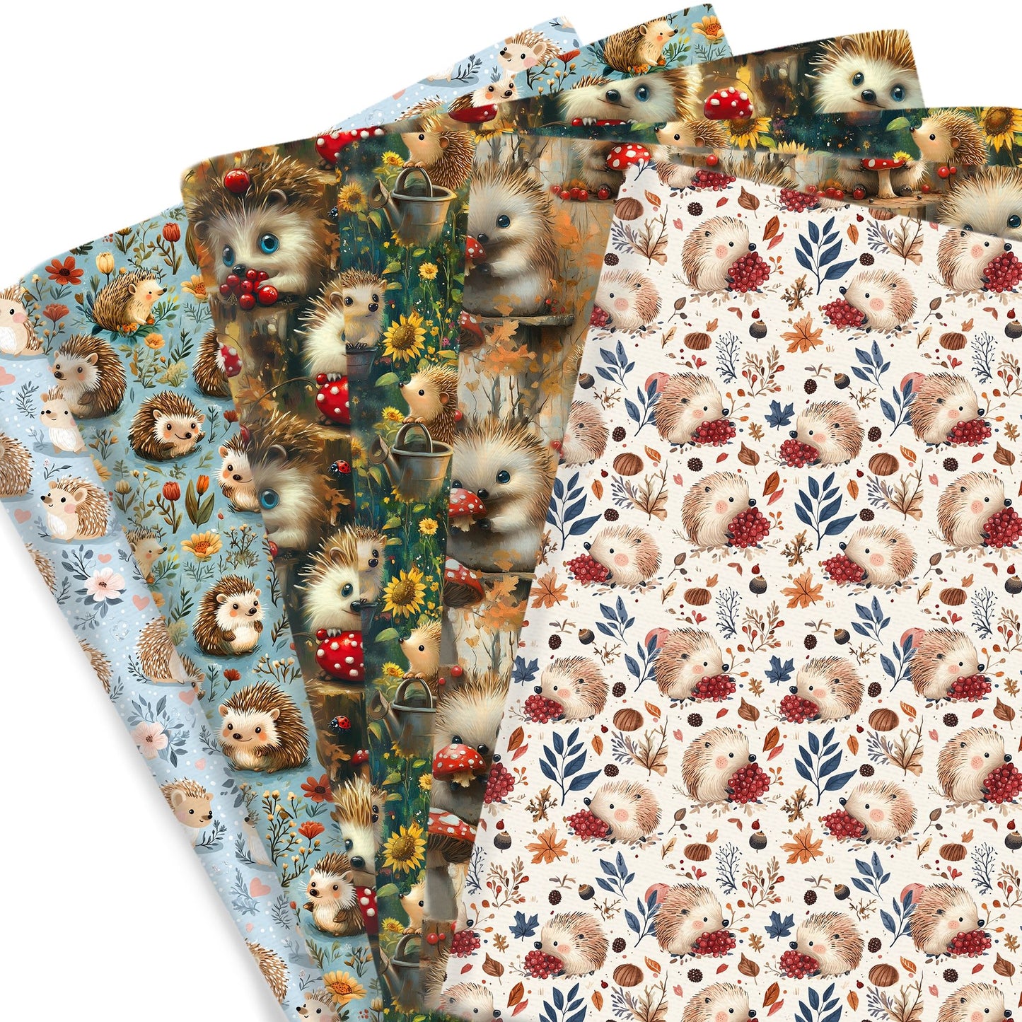 1Pc hedgehog series Quilting Fabric-17.7x19.68inch(45x50cm) Polyester Craft Fabrics DIY Handmade Precut For Patchwork Craft