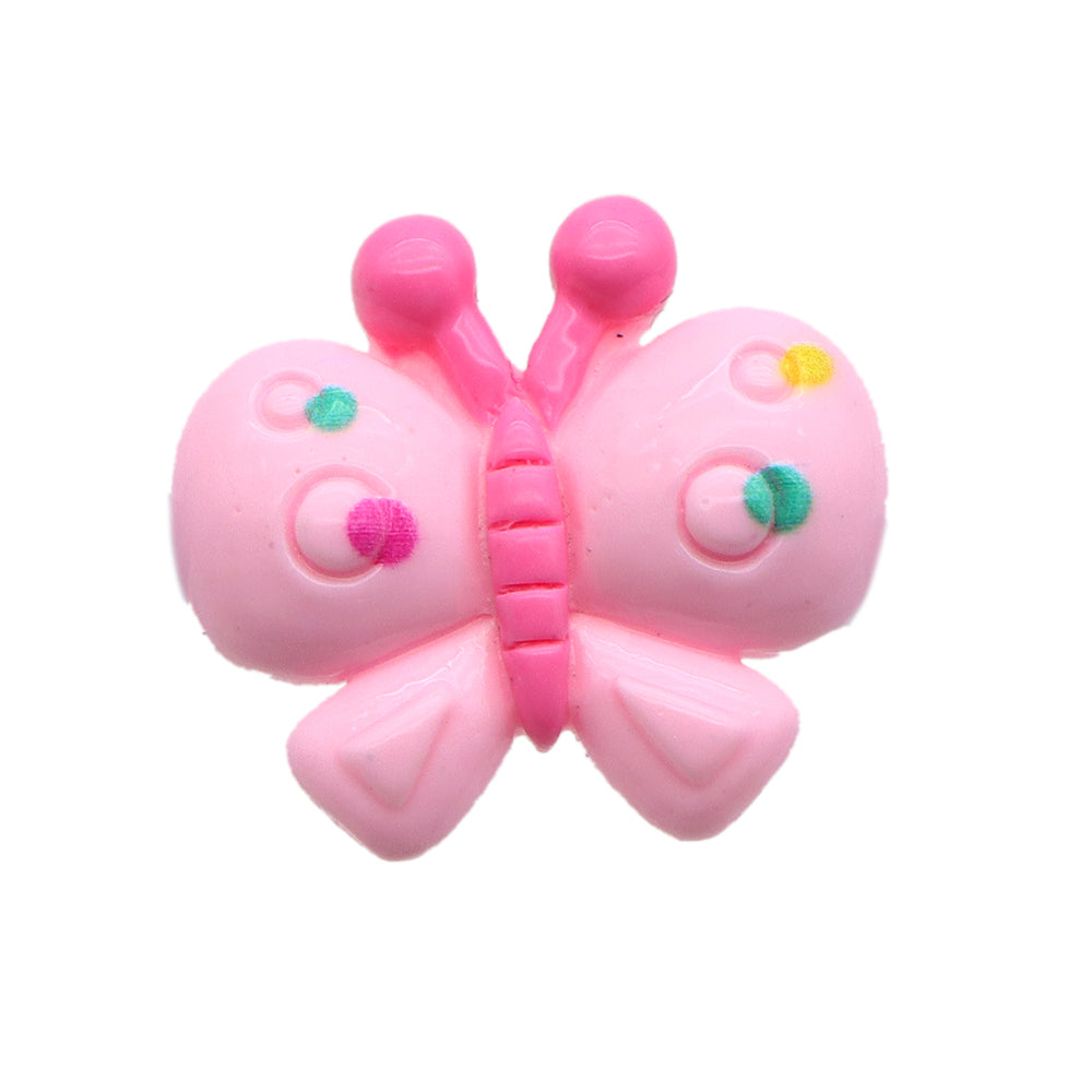 Resin Flat Back Charms Beads,5pcs Pink Color Butterfly Shape Resin Cabochons for DIY Crafts, Scrapbooking, Jewelry Making