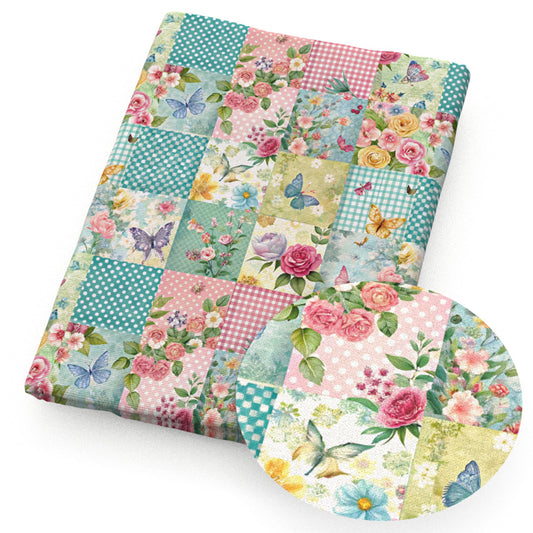 flowerfloral plaid grid butterfly fabric