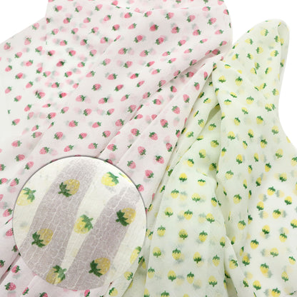 1Pc strawberry pattern Chiffon Fabric - 59x19.68inch(150x50cm) Pre-cut Fabric,Perfect for DIY Sewing,Bags,Party Decor, Tablecloths, Gift Wrapping,Cushions & Furniture Covers