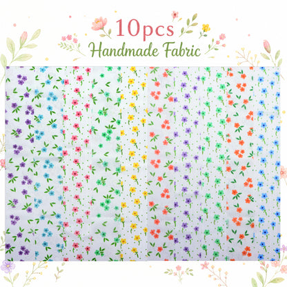 10Pc/Set, Making 10 Images 1pc Each, Each Size: 6.3*50cm Floral Chiffon Series Sliced Fabric Set Style Combination, Polyester Jelly Roll Fabric Strips, Pre-Cut Quilting Squares, For Quilting DIY, Handicrafts And Sewing, Blankets, Rugs