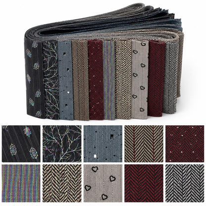 10pcs Vintage Plain Solid Pattern Jelly Roll Fabric Strips 2.5X19.7inch Pre-cut 100% Polyester for Patchwork Quilts, Table Runners, Placemats, Tote Bags, Storage Pouches, Makeup Bags, Coasters, Quilt Blocks & Binding Multi-color