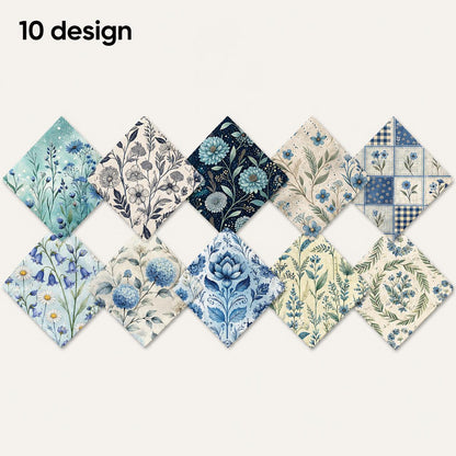 10Pc/Set Flower Series Plaid Fat Quarter Fabric, Pre-Cut Square Fabric Assort, Fabric Set, Craft Fabric, Handmade DIY Patchwork Fabric,Home Quilting Sewing Fabric, Packaging Fabric, Scrapbooking Craft Hobbyist