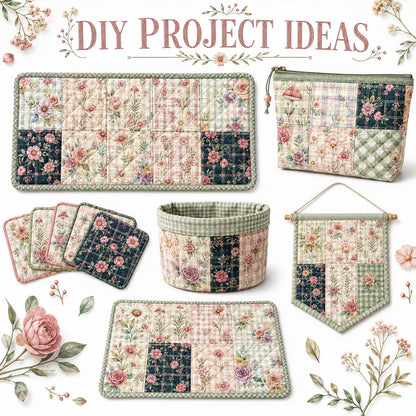10Pc/Set Flower Plaid Series Daisy Mushroom Fat Quarter Fabric, Pre-Cut Square Fabric Assort, Fabric Set, Craft Fabric, Handmade DIY Patchwork Fabric,Home Quilting Sewing Fabric, Packaging Fabric, Scrapbooking Craft Hobbyist