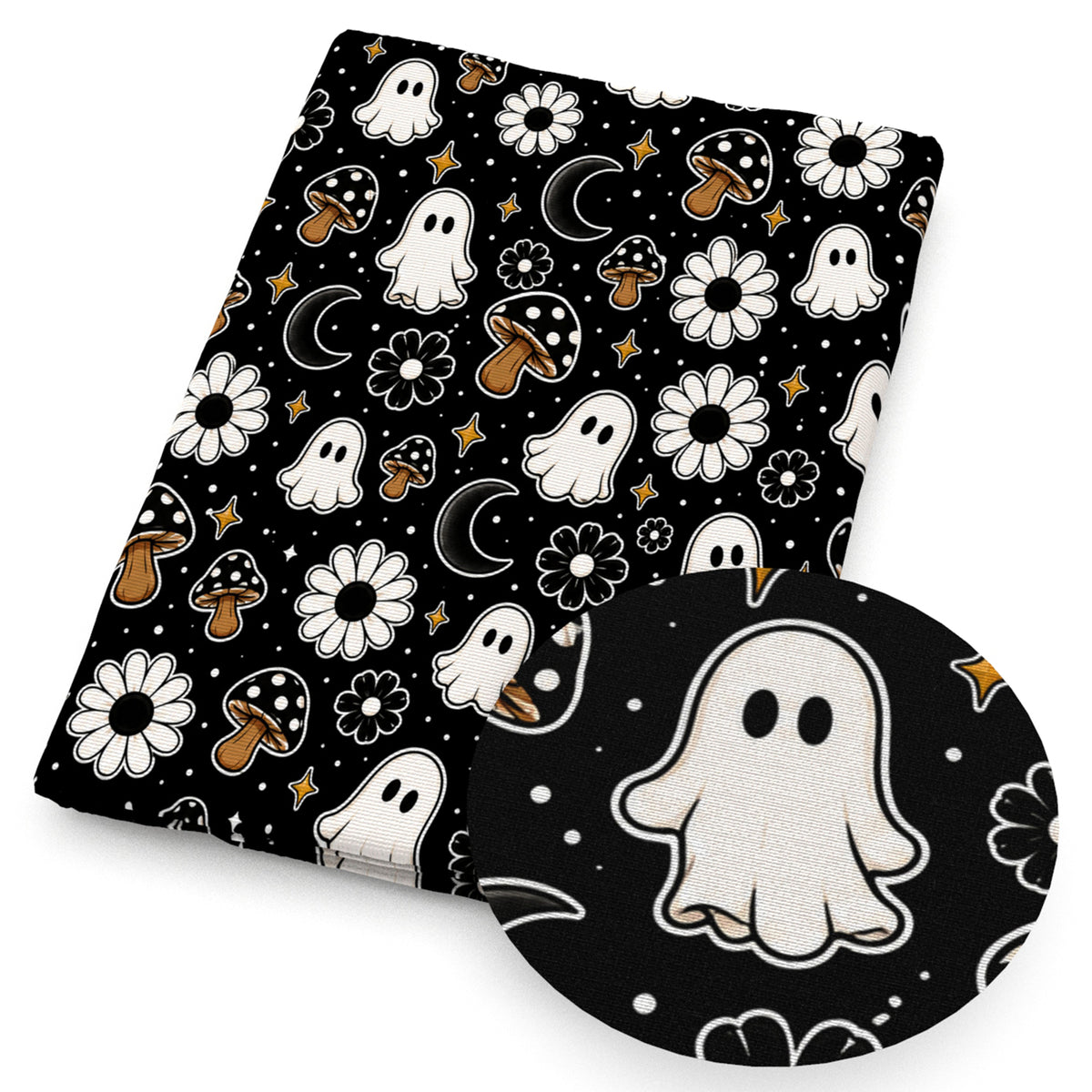 skull ghost skeleton bones flowerfloral halloween fabric