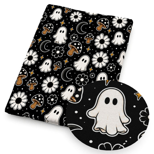 skull ghost skeleton bones flowerfloral halloween fabric