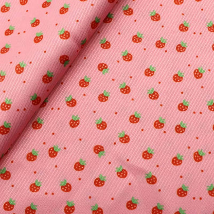 1pc Strawberry Print Twill Polyester Fabric, 59.06x19.68 inch Precut Fabric, Perfect for Party Decorations, and Craft Projects, Hair Ties, DIY Quilting & Sewing, Patchwork, Backdrop Fabric | Strawberry Pattern