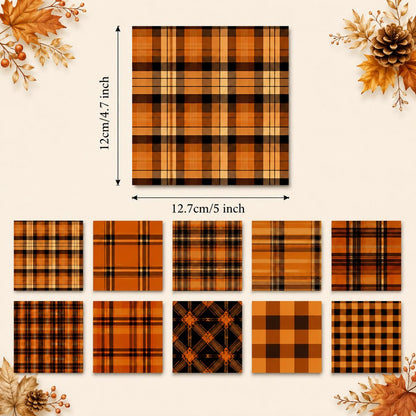 10pcs Charm Pack Set Plaid Pattern Vintage Style Handmade DIY with Rich Color and Texture Elements 100% Polyester Patchwork in 10 Design Styles Suitable for Patchwork DIY Craft Projects DIY Wallet Making Gift Giving Bag Making Mother's Day Gift