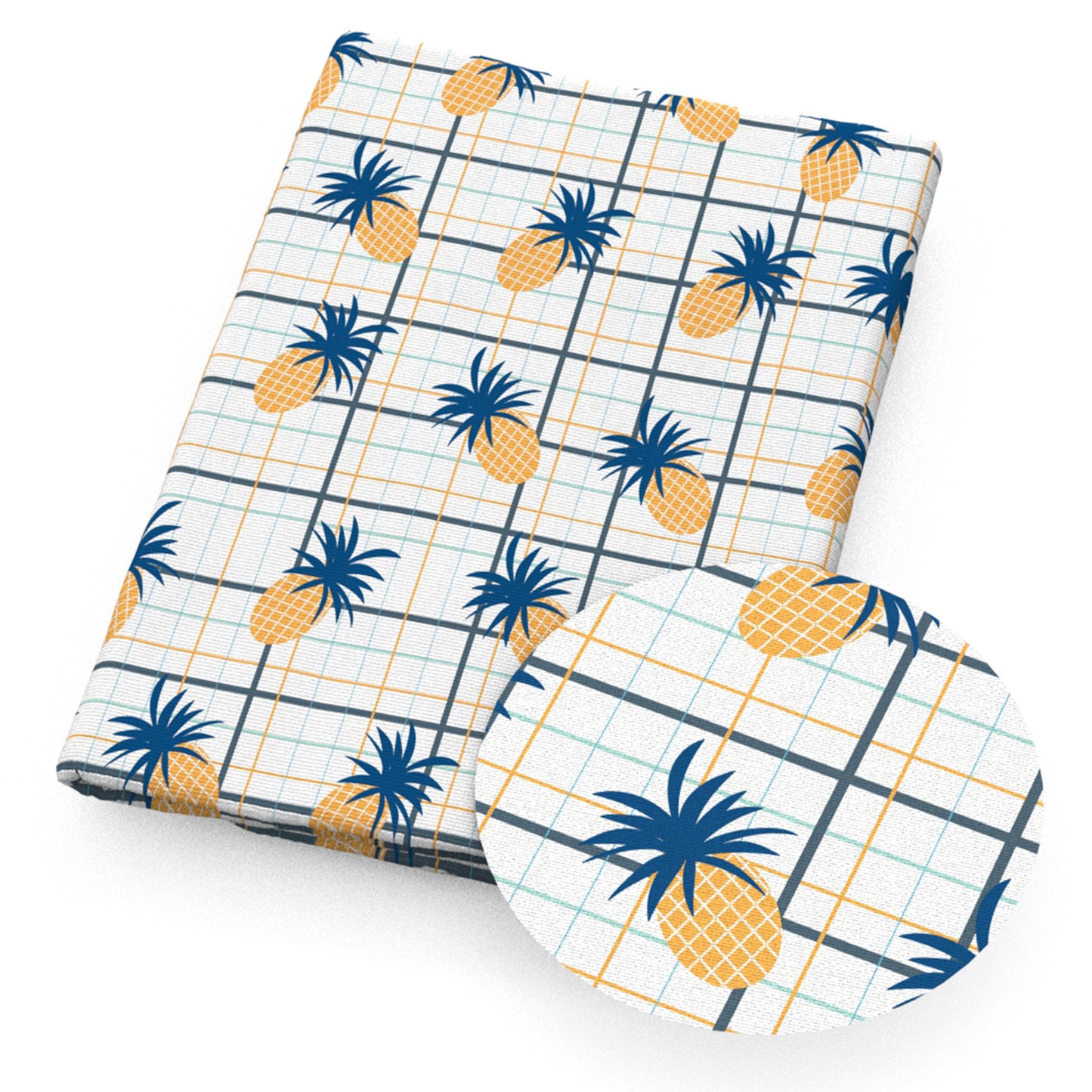 pineapple fruit plaid grid gingham tartan buffalo plaid fabric