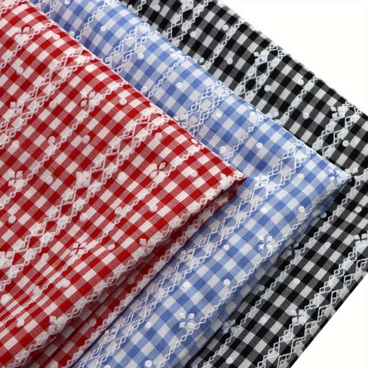 1pc Buffalo Plaid Print Polyester Fabric, 58.26x19.68 inch Precut Dot Geometric Design, Perfect for Party Decorations, and Craft Projects, Hair Ties, DIY Quilting & Sewing, Patchwork, Backdrop Fabric | Plaid Pattern