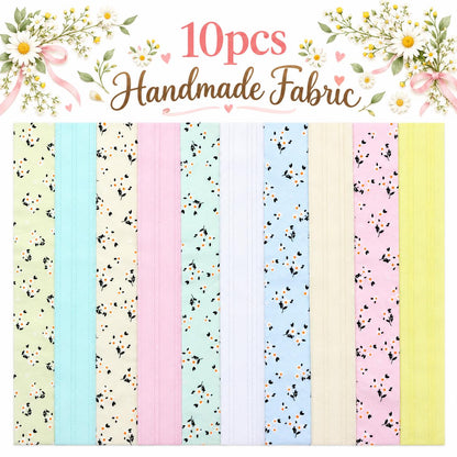 10pcs Vintage Floral Pattern Jelly Roll Fabric Strips 2.5X19.7inch Pre-Cut 100% PolyesterFor Patchwork Quilts, Table Runners, Placemats, Tote Bags, Storage Pouches, Makeup Bags, Coasters, Quilt Blocks & Binding
