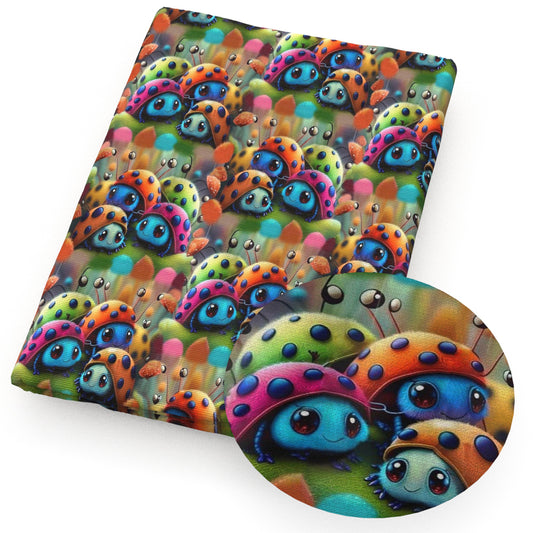 ladybug rainbow color fabric