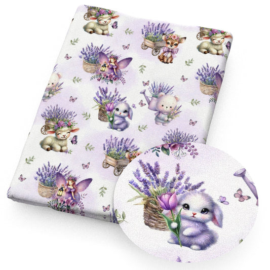 rabbit bunny sheep deerreindeer giraffe butterfly lavender girl fabric