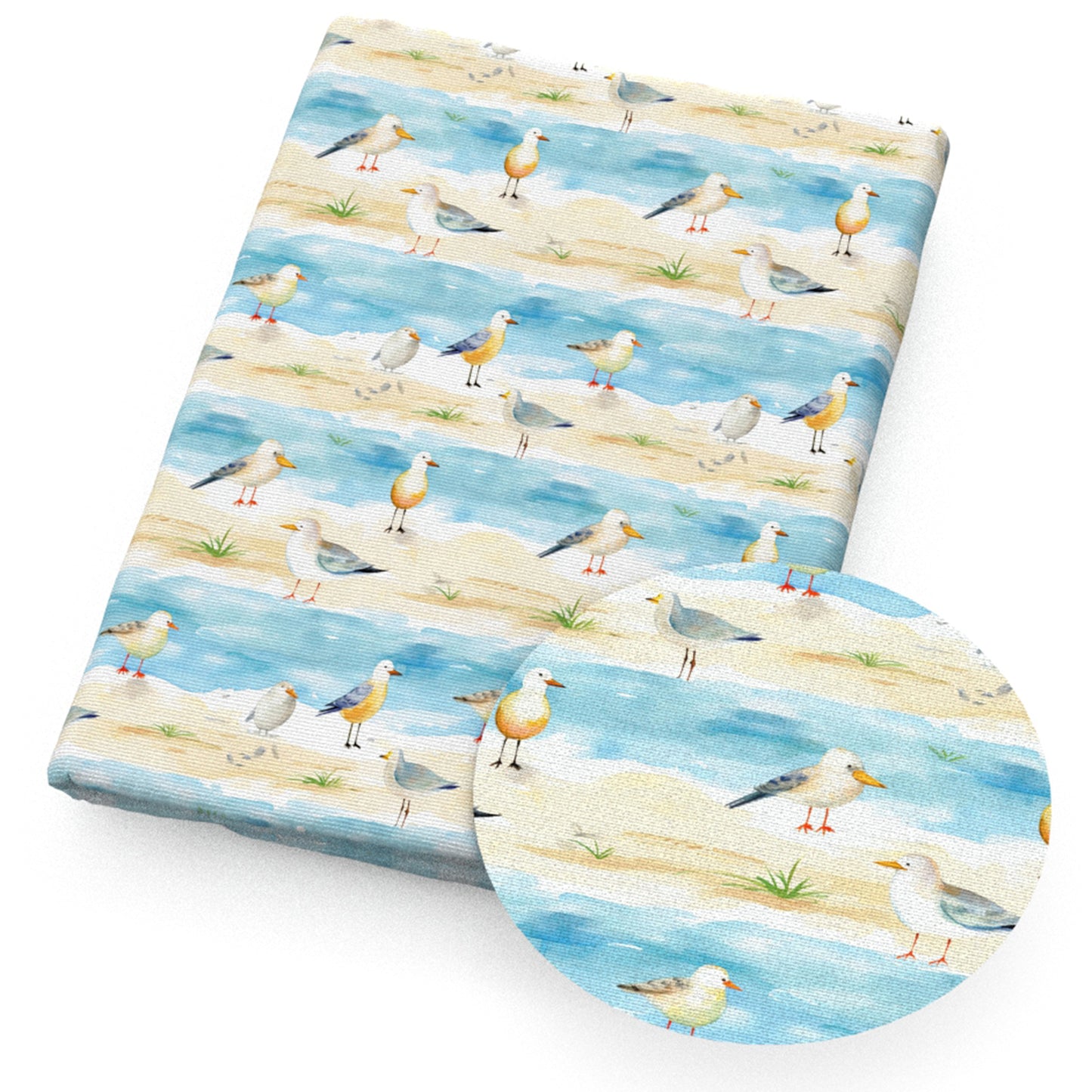 bird grass ocean series fabric