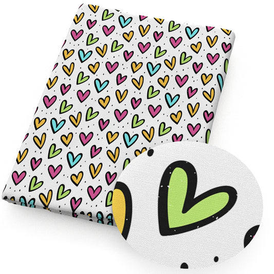 heart love valentine's day fabric