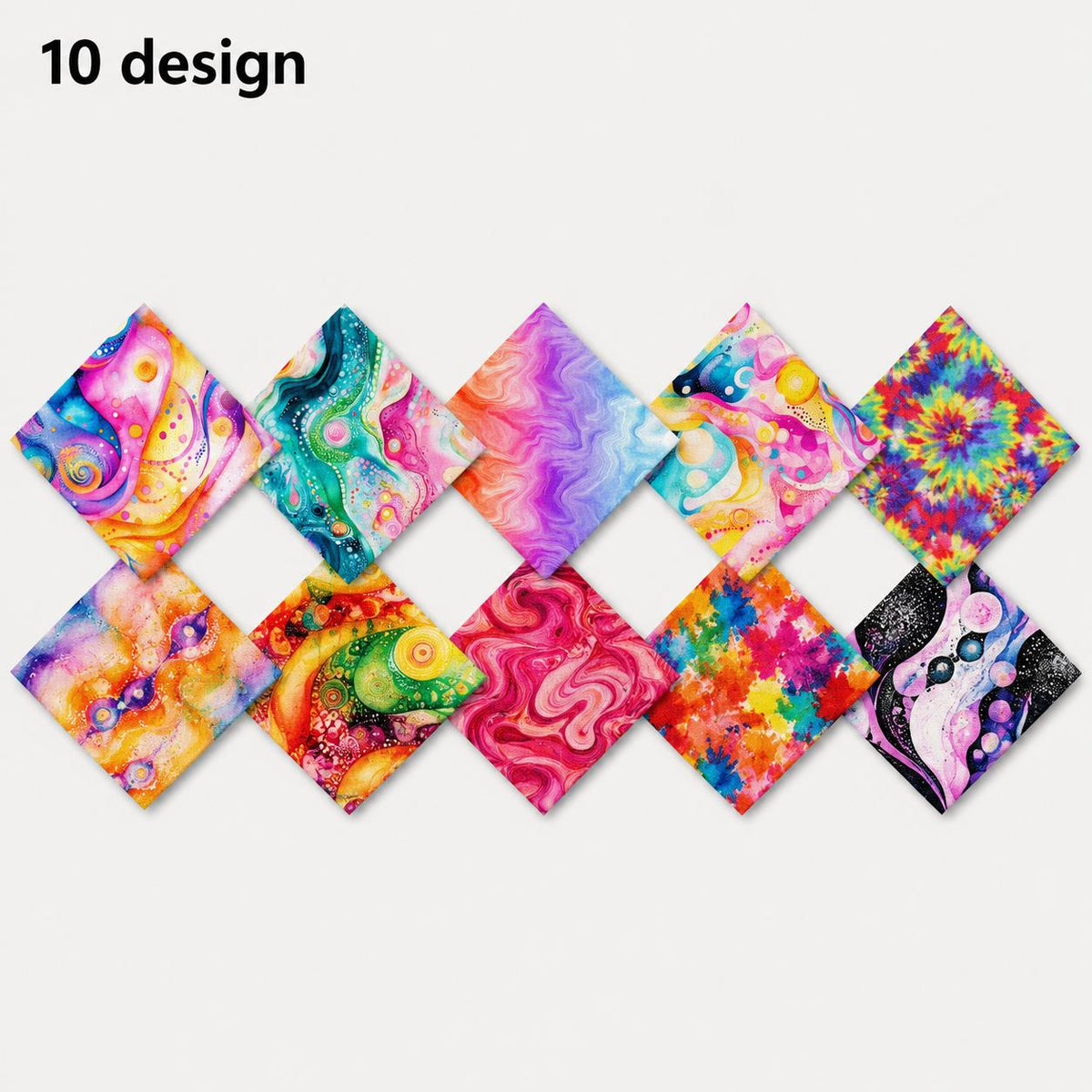 10Pc/Set Color Swirl Series Fat Quarter Fabric, Pre-Cut Square Fabric Assort, Fabric Set, Craft Fabric, Handmade DIY Patchwork Fabric,Home Quilting Sewing Fabric, Packaging Fabric, Scrapbooking Craft Hobbyist