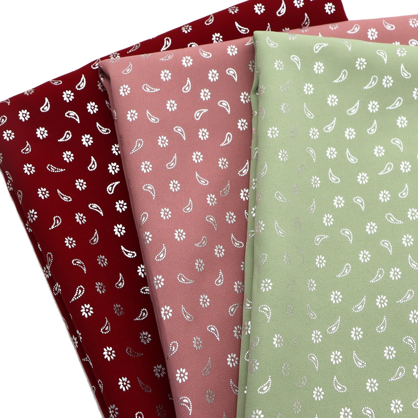 1pc Silvery Paisley Print 100% Polyester Fabric, 59.06x19.68 inch Precut Fabric, Perfect for Party Decorations, and Craft Projects, Hair Ties, DIY Quilting & Sewing, Patchwork, Backdrop Fabric | Floral Pattern