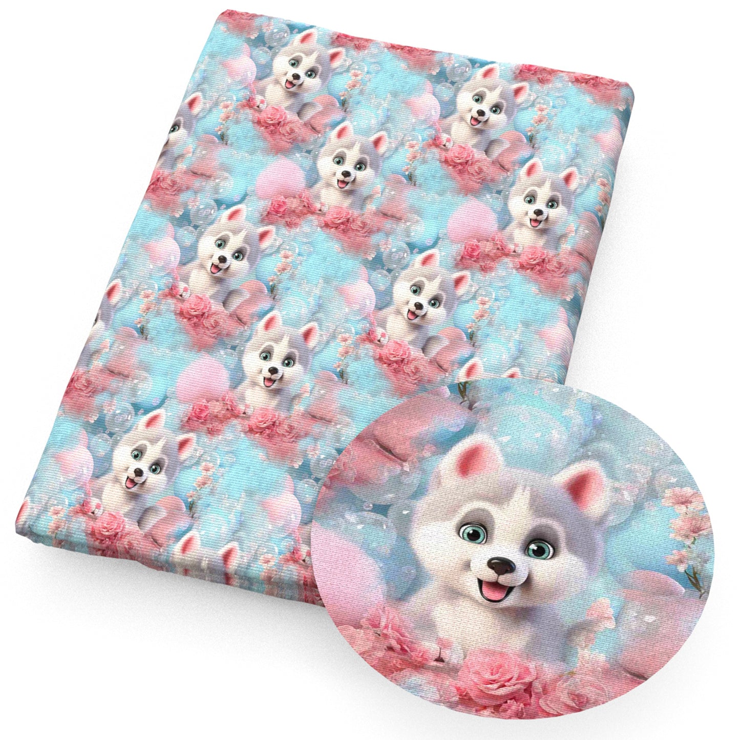 dogpuppy flowerfloral fabric