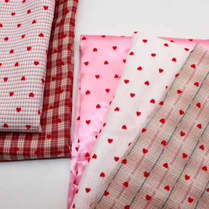 velvet Love heart fabric