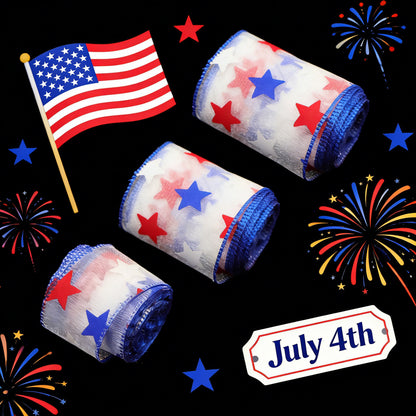4th of July organza ribbon