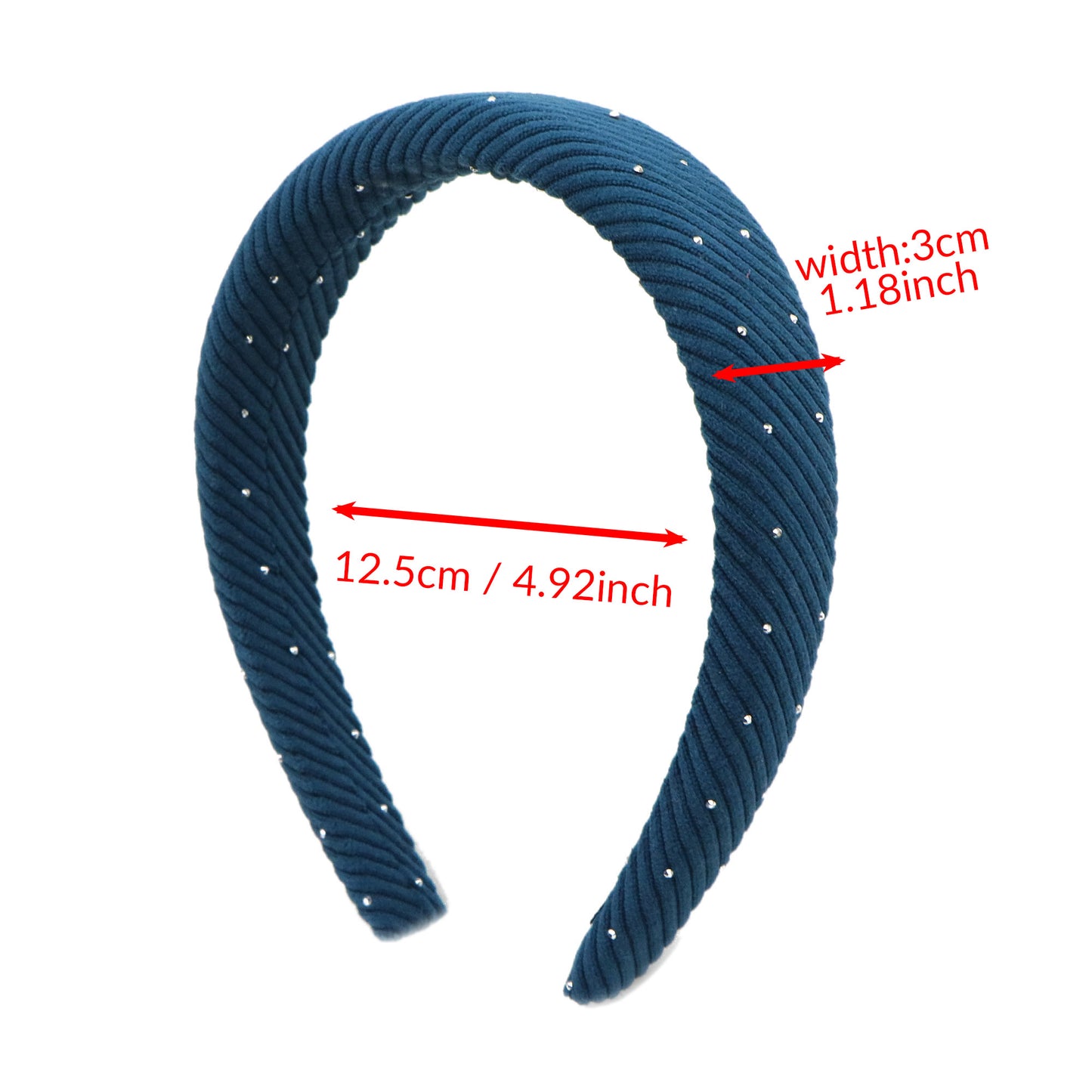 Luxury Corduroy Rhinestone Sponge Headband