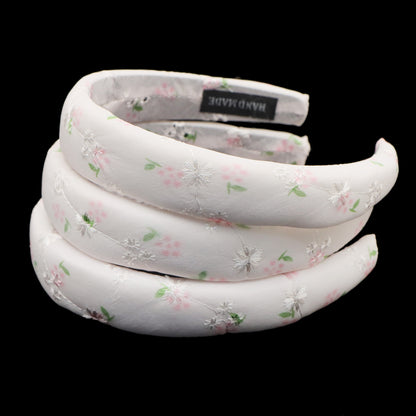 embroidery flower chiffon high cranial hairband