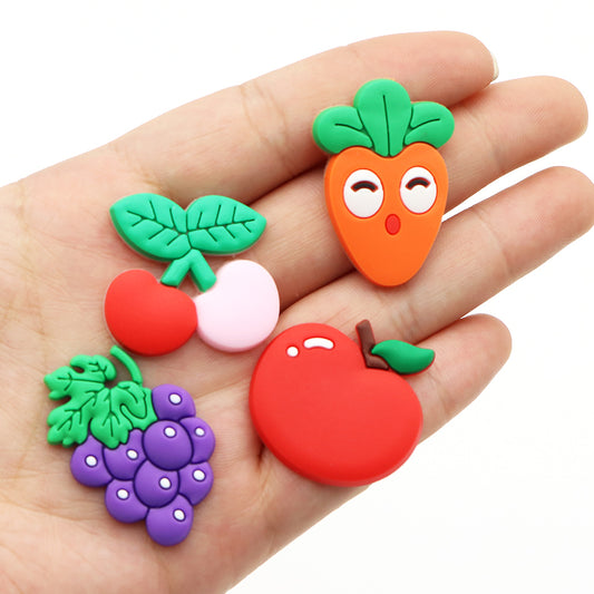 10Pcs/Pack Avocado Pineapple Fruits  Soft PVC Flexible Glue FlatBack DIY Scrapbook Embellishment Phone Craft Decoration
