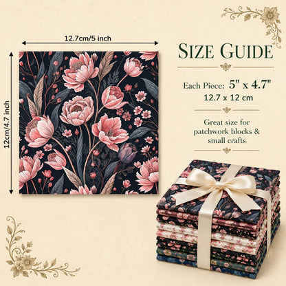 10Pc/Set Flower Series Fat Quarter Fabric, Pre-Cut Square Fabric Assort, Fabric Set, Craft Fabric, Handmade DIY Patchwork Fabric,Home Quilting Sewing Fabric, Packaging Fabric, Scrapbooking Craft Hobbyist
