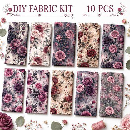 10pcs Charm Pack Set Floral Vintage Style Pattern Handmade DIY with Rich Color and Texture Elements 100% Polyester Patchwork in 10 Design Styles Suitable for Patchwork DIY Craft Projects DIY Wallet Making Gift Giving Bag Making Mother's Day Gift