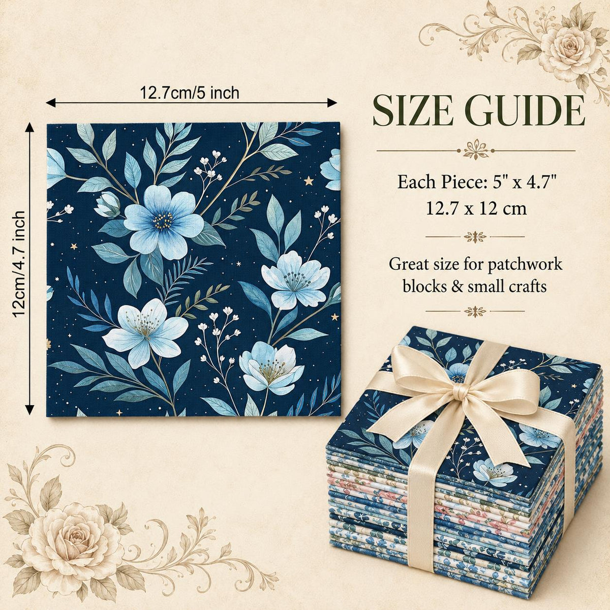 10Pc/Set Flower Series Fat Quarter Fabric, Pre-Cut Square Fabric Assort, Fabric Set, Craft Fabric, Handmade DIY Patchwork Fabric,Home Quilting Sewing Fabric, Packaging Fabric, Scrapbooking Craft Hobbyist