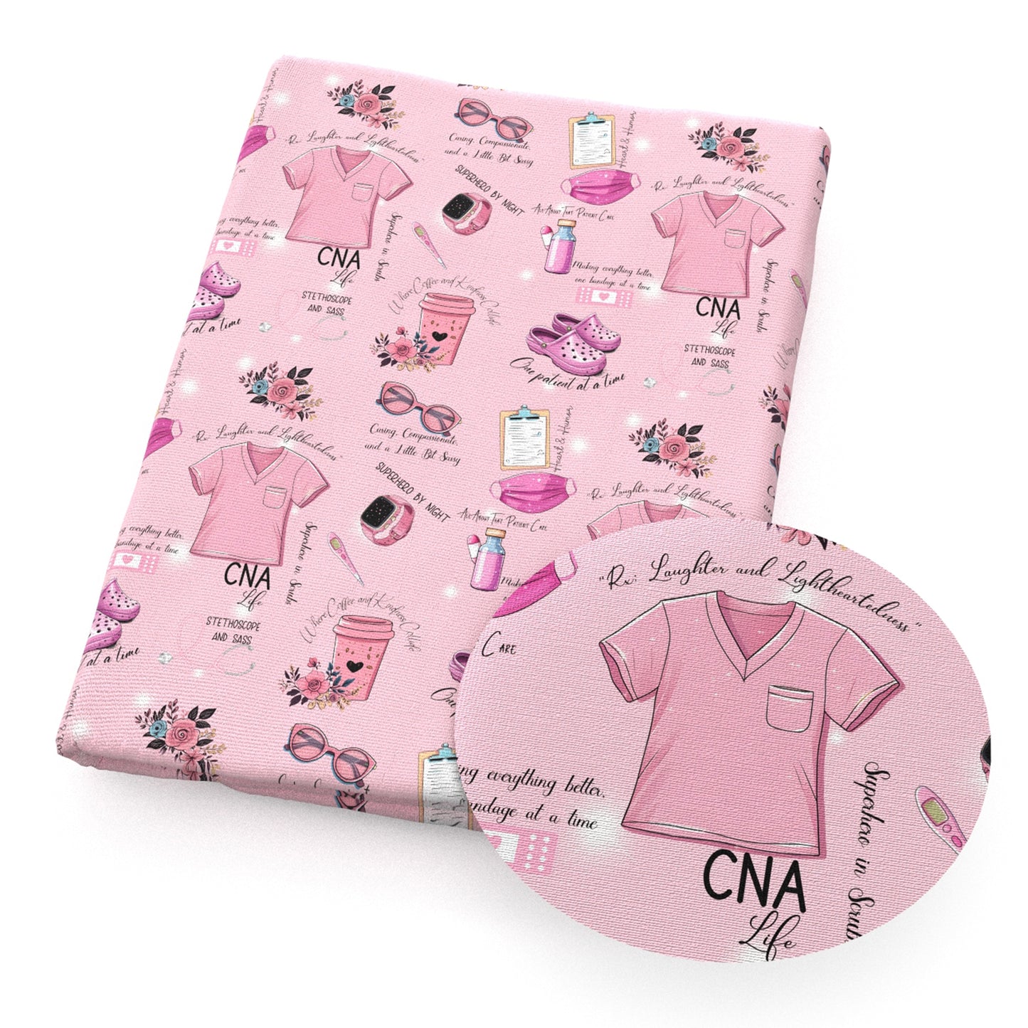 nurses doctor health flowerfloral glasses pillscapsules watchpocket watch fabric