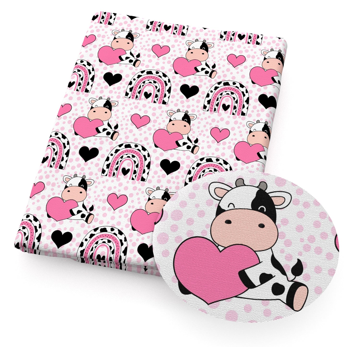 cowrainbow valentine's dayheart love fabric