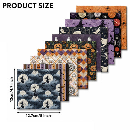 10Pc/Set Halloween Series Skull Pumpkin Bat Dot Stripe Star Fat Quarter Fabric, Pre-Cut Square Fabric Assort, Fabric Set, Craft Fabric, Handmade DIY Patchwork Fabric,Home Quilting Sewing Fabric, Packaging Fabric, Scrapbooking Craft Hobbyist